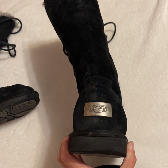 UGG gray fur lace up tall boots - Picture 5 of 5